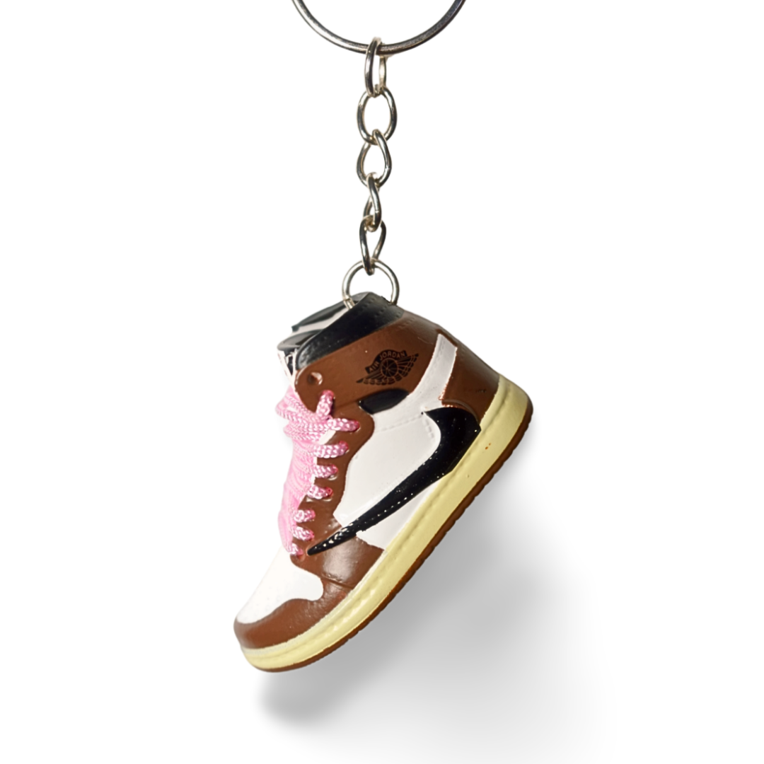 Sneaker keychain - Nike Jordan 1 Travis Scott Mocha (pink laced)