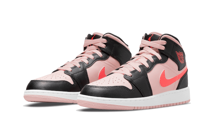 Nike Air Jordan 1 Mid Black Pink Crimson